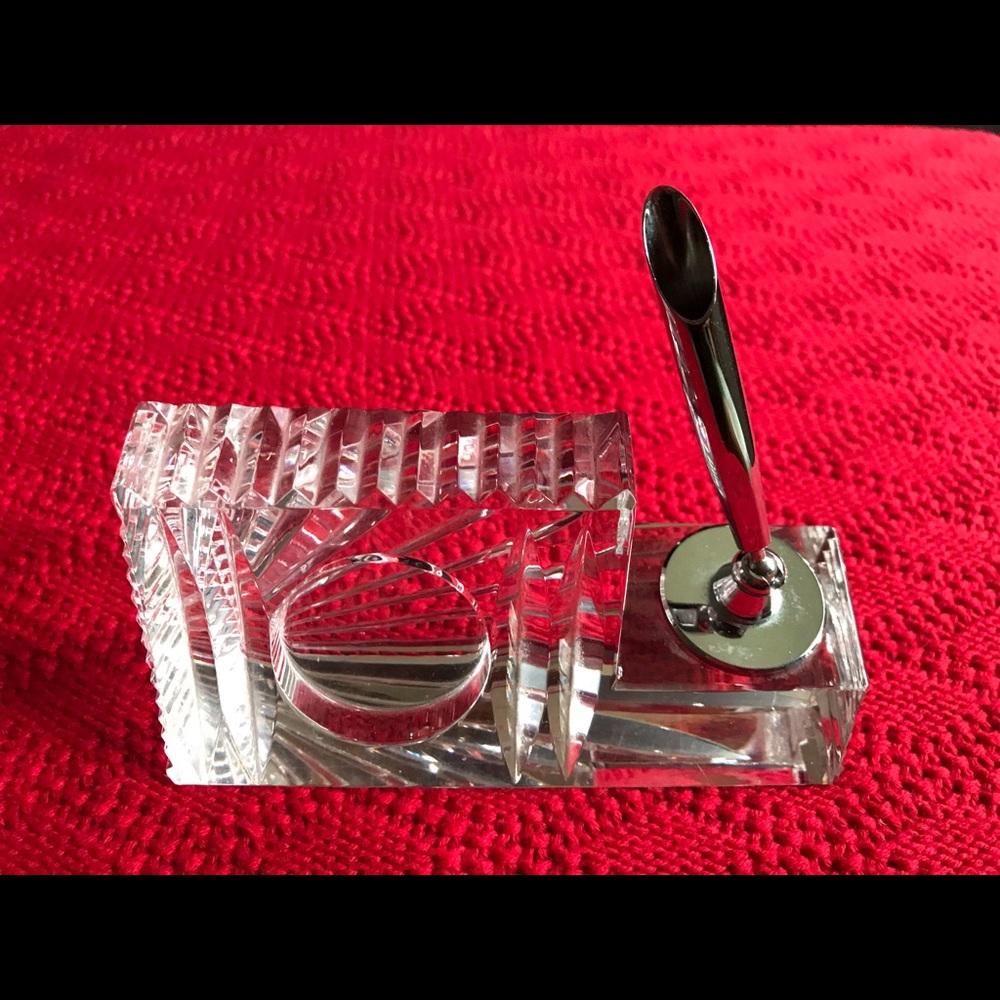 🔆 Waterford crystal desk clock pen holder